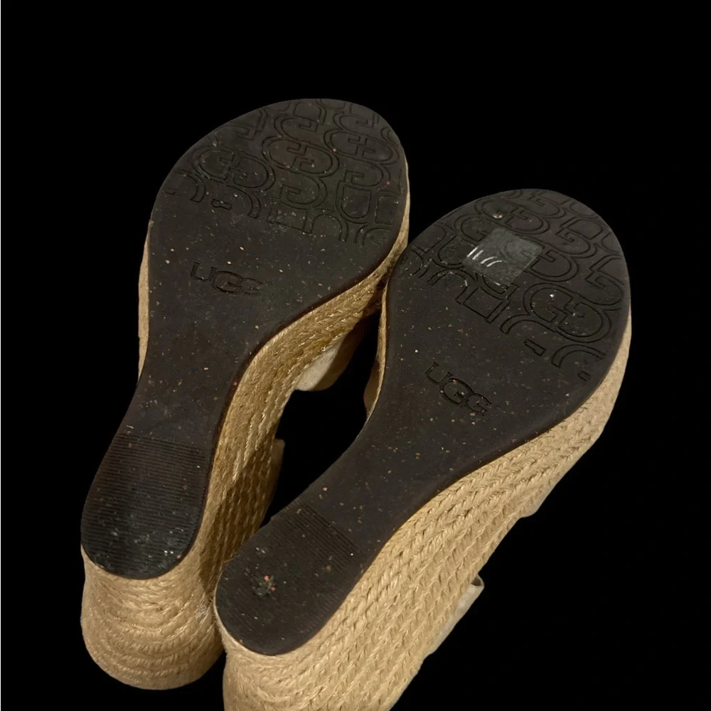 UGG Women's Metallic Lucianna Wedge Sandal Size‎ 8